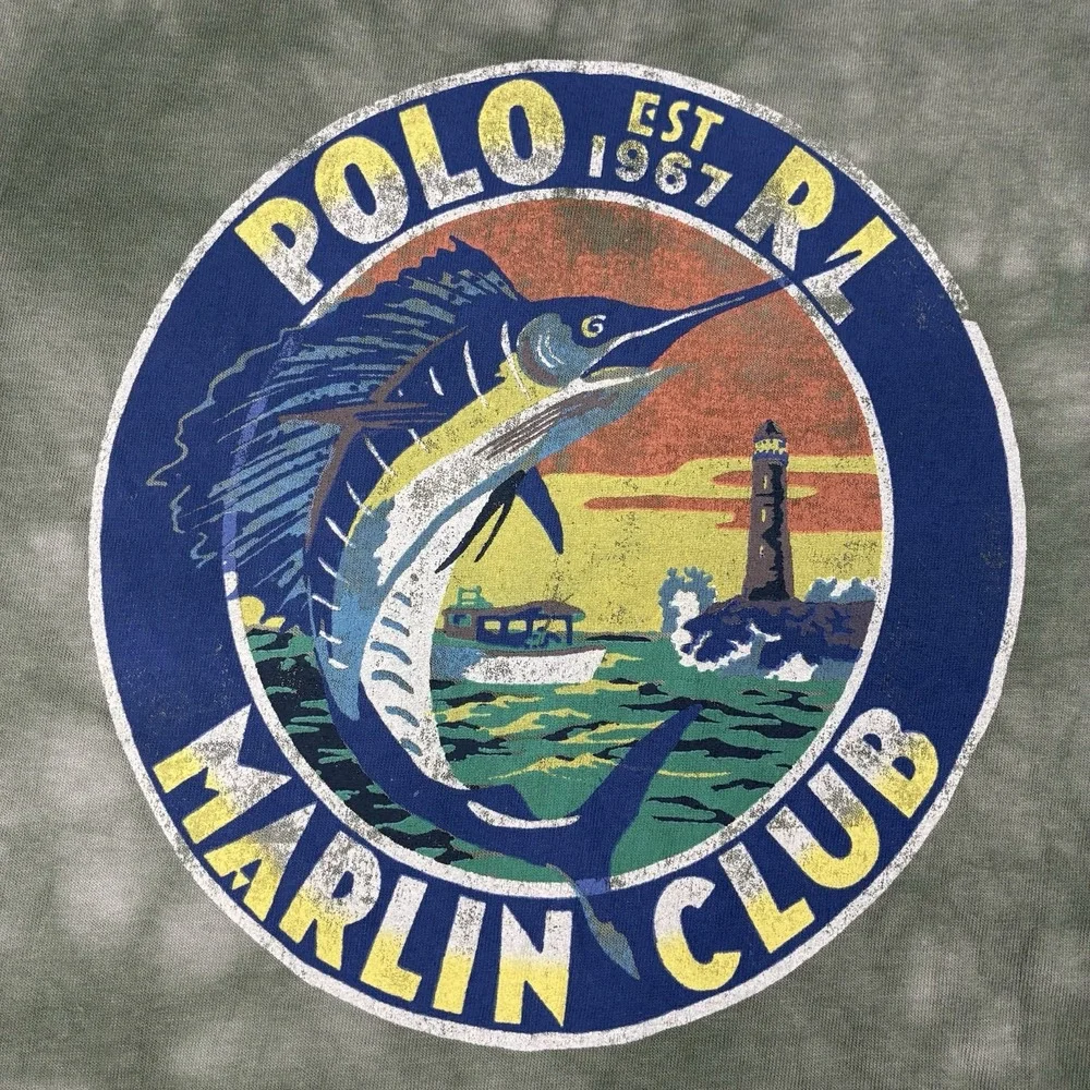 Polo Ralph Lauren Marlin Club Key West Tie Dye T-Shirt Men's XL Green